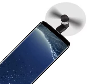 WIATRAK do TELEFONU Mini Wentylator USB-C OTG czarny AK35K - Kable USB - miniaturka - grafika 1