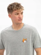 Koszulki męskie - T-SHIRT Koszulka Z Krótkim Rękawem Męska Szara BAWEŁNA Smerfy Mini KOT L - miniaturka - grafika 1
