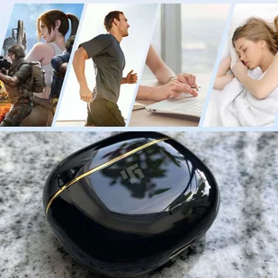 Alogy Earphones BT Bluetooth 5.2 HiFi Stereo z etui PowerBank Czarne - Słuchawki - miniaturka - grafika 5