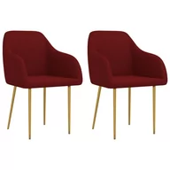 Krzesła - vidaXL Krzesła stołowe 2 szt. winna czerwień obite aksamitem 330651 - miniaturka - grafika 1