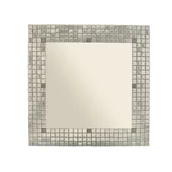 Lustra - Lustro szare kwadratowe, szare lustro na ścianę, mozaika, lustro glamour - miniaturka - grafika 1