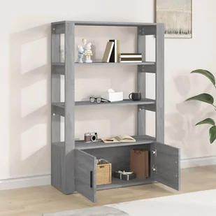 Szafka, szary dąb sonoma, 80x30x119,5cm materiał drewnopochodny - Szafki do salonu - miniaturka - grafika 4