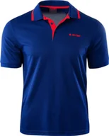 Koszulki męskie - Hi-Tec Koszulka męska Polo Site blue print/high risk red r. M - miniaturka - grafika 1