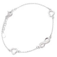 Bransoletki - Srebrna Bransoletka nieskończoność serduszka - miniaturka - grafika 1