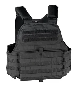 Mil-Tec Kamizelka Plate Carrier Vest Czarna - Kurtki jeździeckie - miniaturka - grafika 1