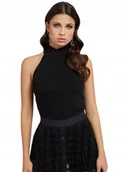Bluzki damskie - Guess Czarna Damska Bluzka z Golfem i Dopasowanym Fasonem 40 Gxa - GUESS - miniaturka - grafika 1
