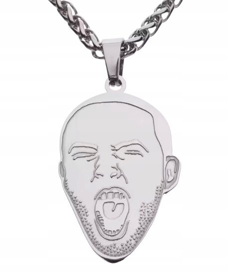 Naszyjnik Wisiorek Mac Miller Twarz Srebrna GO : OD AM Muzyczny Prezent Y2K