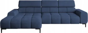 DomoHome Narożnik tapicerowany w kształcie litery L Lewa strona 177x270 cm Narożnik z funkcją spania Sofa rozkładana Funkcja spania Małe 3 siedziska Regulowane zagłówki Regulowane siedzisko Niebieski - Sofy i kanapy - miniaturka - grafika 1