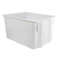 Szafy i regały magazynowe - B2B Partner Skrzynka biała sztaplowalno-gniazdowa, biała 131-65 - miniaturka - grafika 1