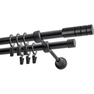 Karnisze - Karnisz DECASTYL Techno z kółkami Podwójny 480 cm Czarny - miniaturka - grafika 1