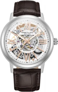 Zegarek Zegarek męski KENNETH COLE KCWGE2233201 brązowy klasyczny skeleton - Zegarki męskie - miniaturka - grafika 1