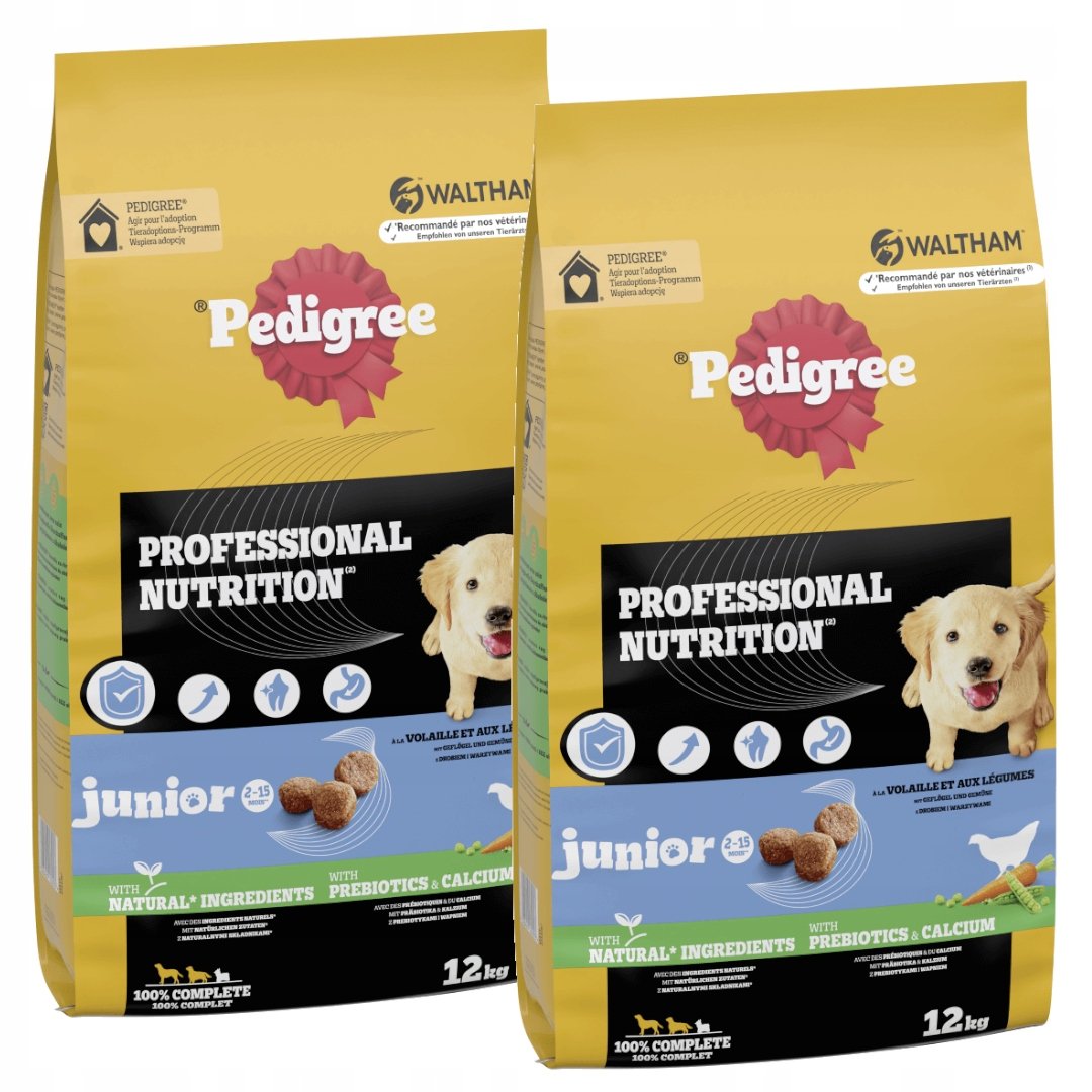 Pedigree Professional Nutrition Junior, z drobiem i warzywami - 12 kg