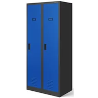 Szafki BHP - JAN NOWAK model KACPER 800x1800x500 szafa socjalna BHP ubraniowa czterokomorowa antracytowo-niebieska - miniaturka - grafika 1