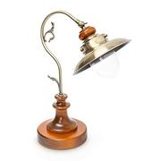 Lampy stojące - Vintage Relaxdays Relaxdays lampa stołowa Steampunk Design, styl w stylu stolik nocny lampy oprawka E27 Drewno i żelazo o wyglądzie mosiądzu dla młodzieży ze szkła, brązowy 10018489 - miniaturka - grafika 1