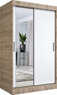 Szafy - Elior Przesuwna szafa w dekorze dąb sonoma + biały - Lenora 3X - miniaturka - grafika 1