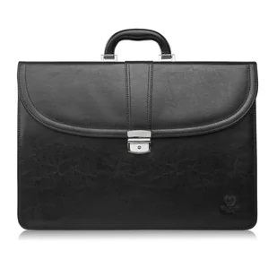 AKTÓWKA MĘSKA SKÓRZANA DO RĘKI I NA RAMIĘ ELEGANCKA CZARNA S-42-BL - Teczki i aktówki - miniaturka - grafika 1
