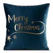 Pozostałe akcesoria świąteczne - Poszewka świąteczna Joy 45 x 45 cm Merry Christmas granatowo-złoty - miniaturka - grafika 1