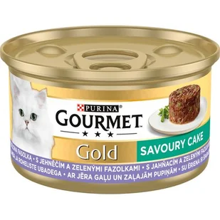 Purina Gourmet Gold Savoury Cake z Jagnięciną i zieloną fasolą 85g 13062 - Mokra karma dla kotów - miniaturka - grafika 2