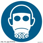 Tablice BHP - TD Systems GJ017 - Nakaz stosowania ochrony dróg oddechowych 250x250 - miniaturka - grafika 1