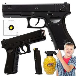 Metalowy Pistolet Na Kulki Glock C7 Granat Kulek Imitacja Broni - Zabawki militarne - miniaturka - grafika 1