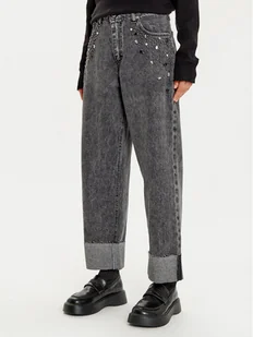 Haveone Jeansy PLS-M020 Czarny Wide Leg - Spodnie damskie - miniaturka - grafika 1