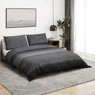 Pościel - vidaXL Zestaw pościeli, ciemnoszary, 240x220 cm, bawełna - miniaturka - grafika 1