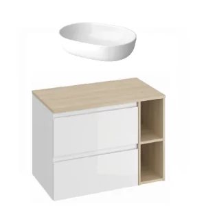 CERSANIT S590-023 + K116-020 + S929-010 + K116-049 Zestaw łazienkowy MODUO z umywalką - Meble łazienkowe - miniaturka - grafika 1