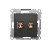 Gniazdka elektryczne - Kontakt Simon Simon 54 Gniazdo głośnikowe pojedyncze (moduł). Przekrój przewodów dla wyjścia do 6 mm2 czarny mat DGL2.01/49 DGL2.01/49 - miniaturka - grafika 1