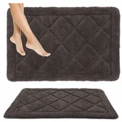 Dywaniki łazienkowe - DYWANIK ŁAZIENKOWY MIĘKKI CHŁONNY ANTYPOŚLIZGOWY MOŻNA PRAĆ MODNY DEKORACYJNY 60x100CM BRĄZOWY - miniaturka - grafika 1