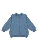 Bluzy dla chłopców - Chłopięca bluza bomberka ze stójką niebieska Nicol,r.68 - miniaturka - grafika 1