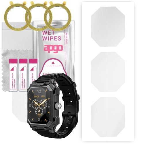 3x folia ochronna hydrożelowa do BlitzWolf BW-GTS3 - apgo Smartwatch Hydrogel Protection Ochrona na ekran smartwatcha