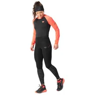 Spodnie sportowe damskie - DYNAFIT Spodnie damskie Trail Reflective Tights W Black Out - miniaturka - grafika 1