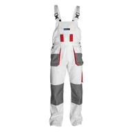 Odzież robocza - DEDRA Spodnie ochronne ogrodniczki BH4SO-LD LD/54, białe, White line 190g/m2 - miniaturka - grafika 1