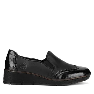 Półbuty Rieker 53776-00 Czarny - Półbuty damskie - miniaturka - grafika 1