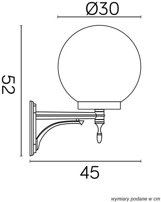Su-Ma Kinkiet Kinkiet Zewnętrzny Kule Classic K 3012/1/K 300 U FU Suma