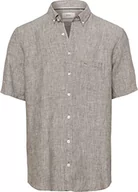 Koszule męskie - BRAX Męska koszula lniana Dan U AIRWASHED Linen z krótkim rękawem, oliwkowa, M, oliwkowy, M - miniaturka - grafika 1
