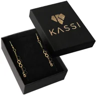 Kolczyki - Kolczyki złote Nieskończoność stal chirurgiczna stali pozłacane - miniaturka - grafika 1