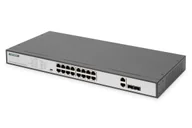 Pozostałe akcesoria sieciowe - Digitus 16 Port Fast Ethernet PoE Switch, 19 Inch, Unmanaged, 2 Uplinks - miniaturka - grafika 1