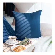 Poszewki na poduszki - Poszewka dekoracyjna strukturalna Jodełka 40x40 niebieska - miniaturka - grafika 1