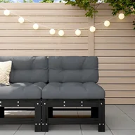 Sofy ogrodowe - Ogrodowa sofa środkowa, czarna, lite drewno sosnowe Lumarko! - miniaturka - grafika 1
