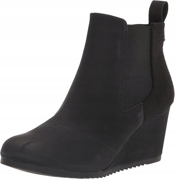 TOMS BOTKI DAMSKIE CZARNE NA KOTURNIE ELEGANCKIE 38,5 J_A