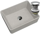 Umywalki - Umywalka Granitowa Nablatowa Beżowa Korek Chrom - miniaturka - grafika 1