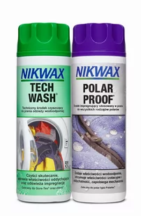 Zestaw do pielęgnacji odzieży outdoor Nikwax Tech Wash i Polar Proof 2 x 300 ml - Akcesoria obuwnicze - miniaturka - grafika 1