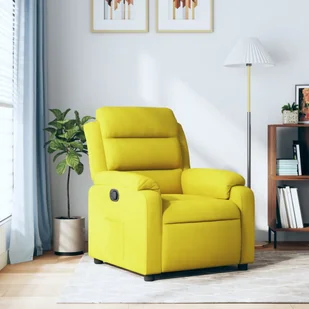 vidaXL Fotel rozkładany, żółty, obity aksamitem - Fotele - miniaturka - grafika 1