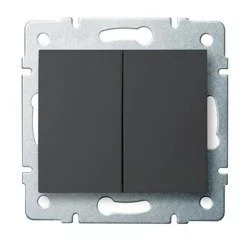 Kanlux Łącznik zwierny podwójny LOGI 02-1022-141 gr 25247 - Wyłączniki światła i elektryczne - miniaturka - grafika 1