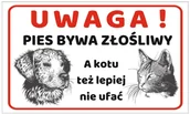 Odblaski i adresówki - Tabliczka Pies bywa złośliwy - miniaturka - grafika 1