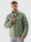 Kurtki i kamizelki sportowe męskie - 4F Kurtka puchowa z syntetycznym wypełnieniem męska - khaki S - miniaturka - grafika 1