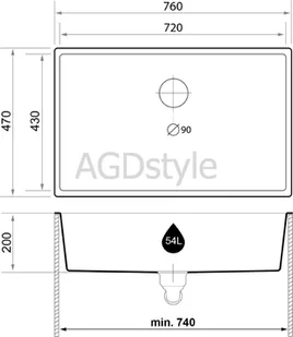 BRANDE SOLAR SLIM 760-80 GRAPHITE (grafitowy) - Zlewozmywaki - miniaturka - grafika 1