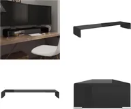 Szafki RTV - vidaXL Stolik pod telewizor/ekran szklany czarny 110x30x13 cm - Szafka pod telewizor - Szafki pod telewizor - Meble pod telewizor - Szafka pod telewizor - miniaturka - grafika 1
