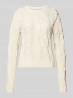 Swetry damskie - Sweter o kroju regular fit z efektem dzianiny model ‘Finn’ - miniaturka - grafika 1